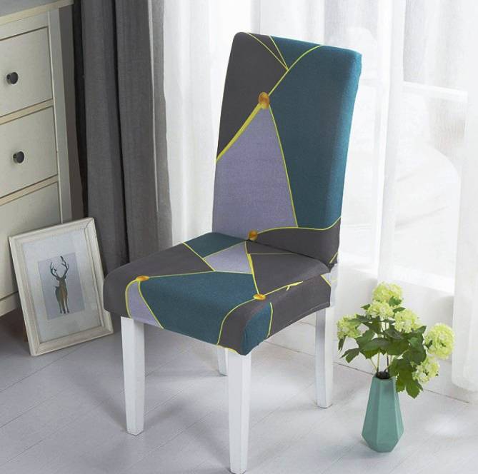Housse de coussin pour siège de chaise carrée géométrique, avec fond  élastique, amovible, pour salon, salle à manger